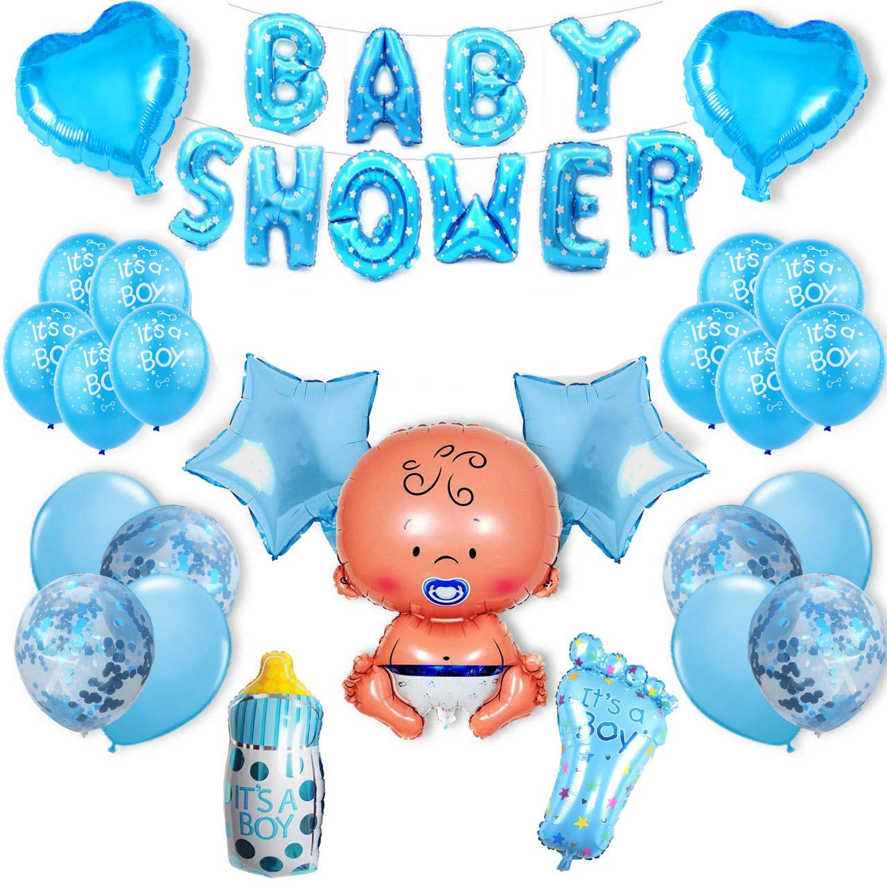 BABY SHOWER GENDER REVEAL Boy or Girl TABLE DECORATING KIT (23) Pink Blue  Party