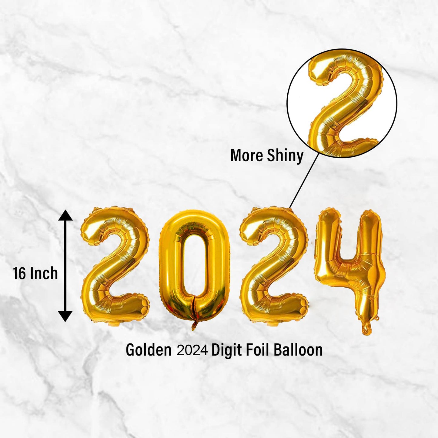 Black & Golden New Year Decoration Items - 30 Pcs Combo - Letter Foil, Star Shape Foil, Confetti, Metallic & Latex Balloons for Home Deocration Party