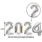 Blue New Year Decoration Items 2024 - Pack of 47 Pcs - Hello & 2024 Foil , Whiskey & Metallic Balloons for Room Decoration