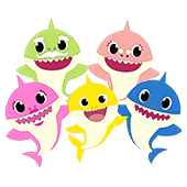Baby shark theme decoration items and party supplies for kids birthday. Mommy shark, daddy shark tododododo