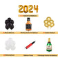 Golden Happy New Year 2024  (67 pcs kit)