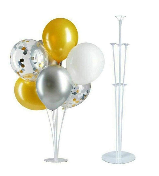 Balloon Stand - 7 Balloons Sticks, 7 Balloon Cups and 1 Balloon Birthday Wedding Party Holidays Anniversary Decorations - CherishX Partystore