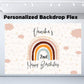 Boho Rainbow Theme Personalized Backdrop for Kids Birthday - Flex banner - CherishX Partystore