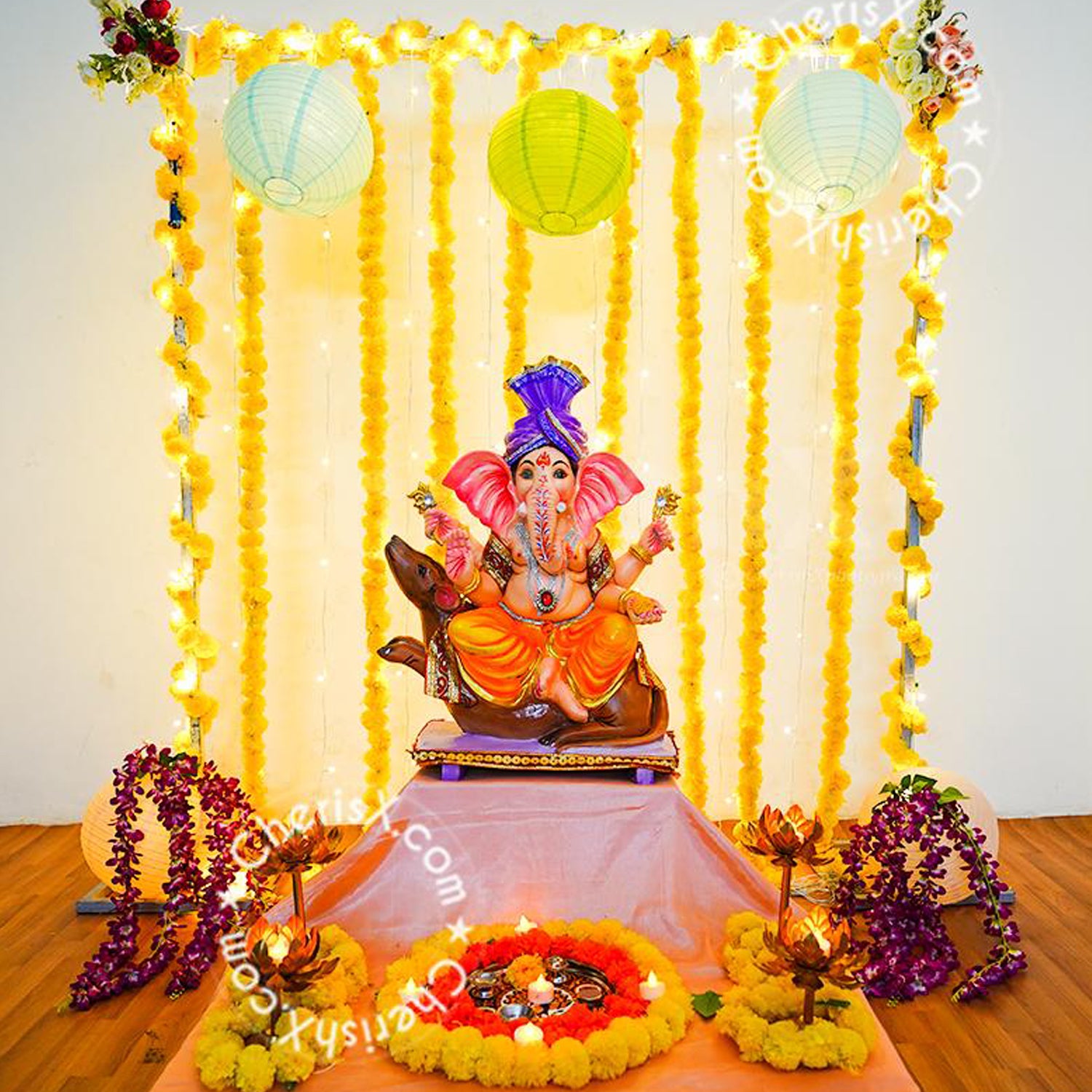 Celebrate Diwali with Festive Flower and Lantern Decoration at home