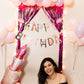 Makeup/Spa kit theme birthday decoration items  - 55 Pcs Combo - makeup Bunting, fringe curtain, fairy light, pastel balloon garland kit for room decoration, birthday decor, birthday party freeshipping - CherishX Partystore