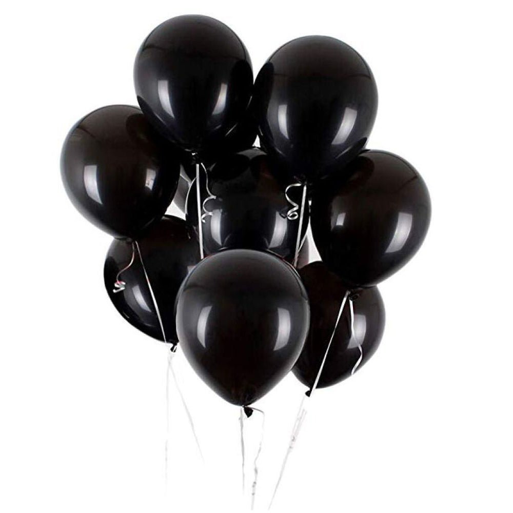 black metallic latex balloons for birthday decorations, anniversary, bachelorette, baby shower, kids decoration, black balloons party supply