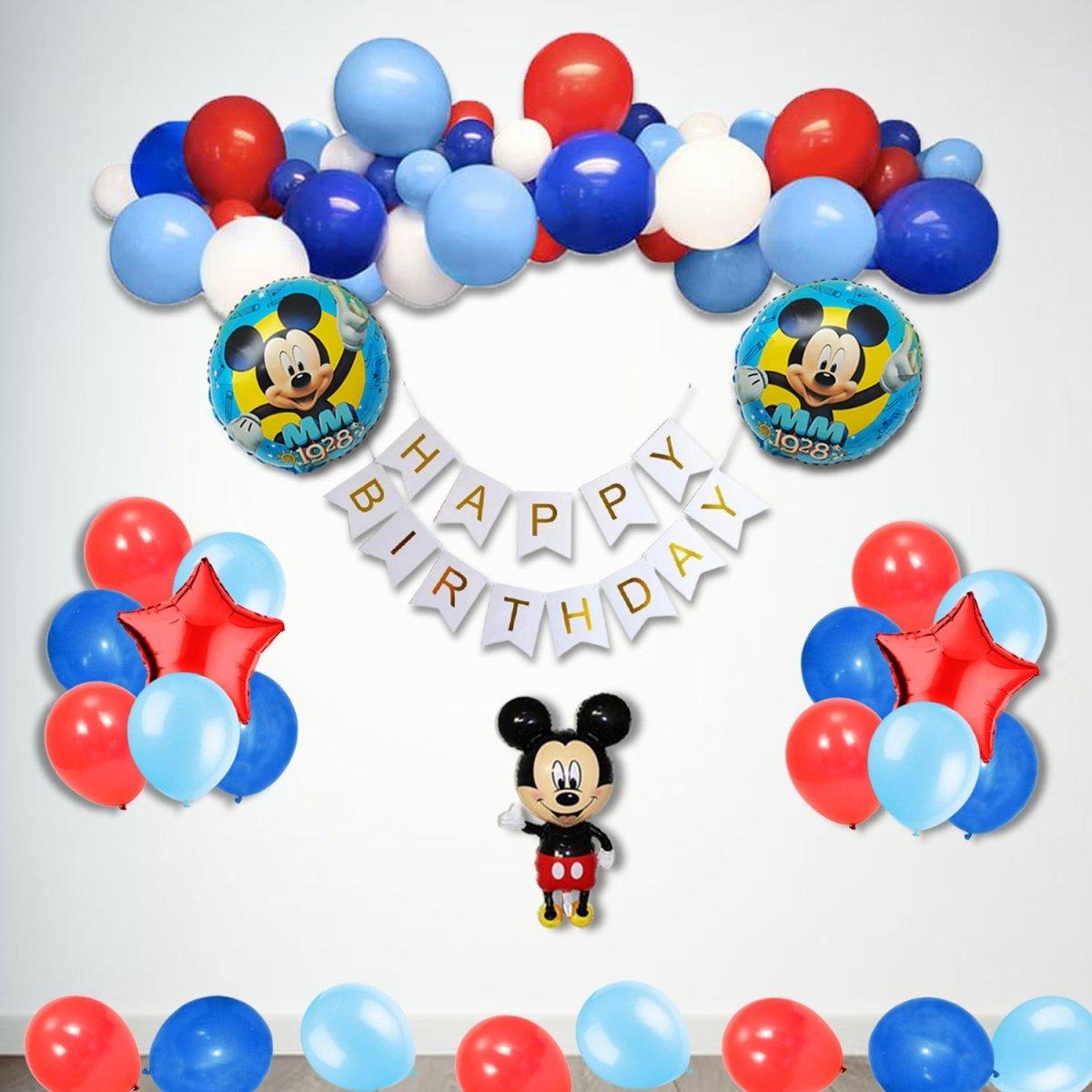 One Year Old Boy Birthday Decorations  Happy Birthday Mickey Banners -  Happy - Aliexpress