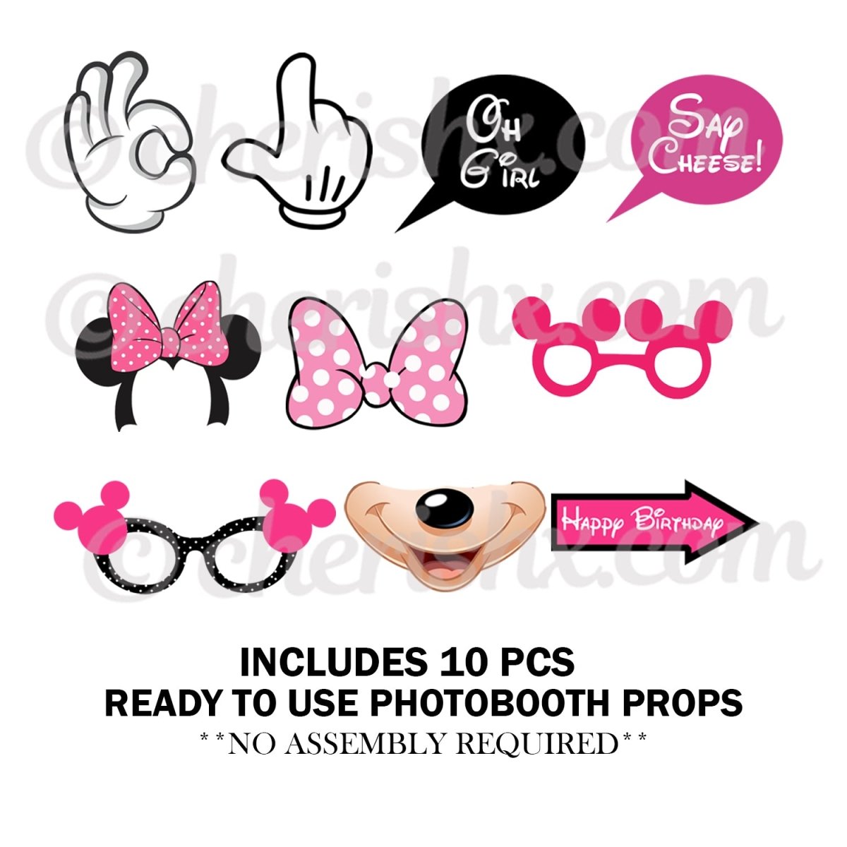 Minnie Photo Booth Party Props freeshipping - CherishX Partystore