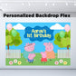 Peppa Pig Theme Personalized Backdrop for Kids Birthday - Flex banner freeshipping - CherishX Partystore