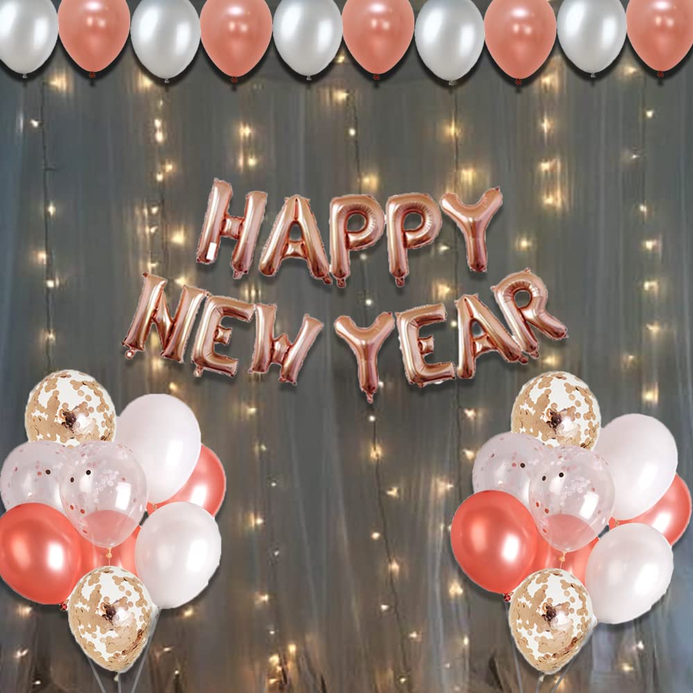Silver Happy New Year Foil Balloon Kit