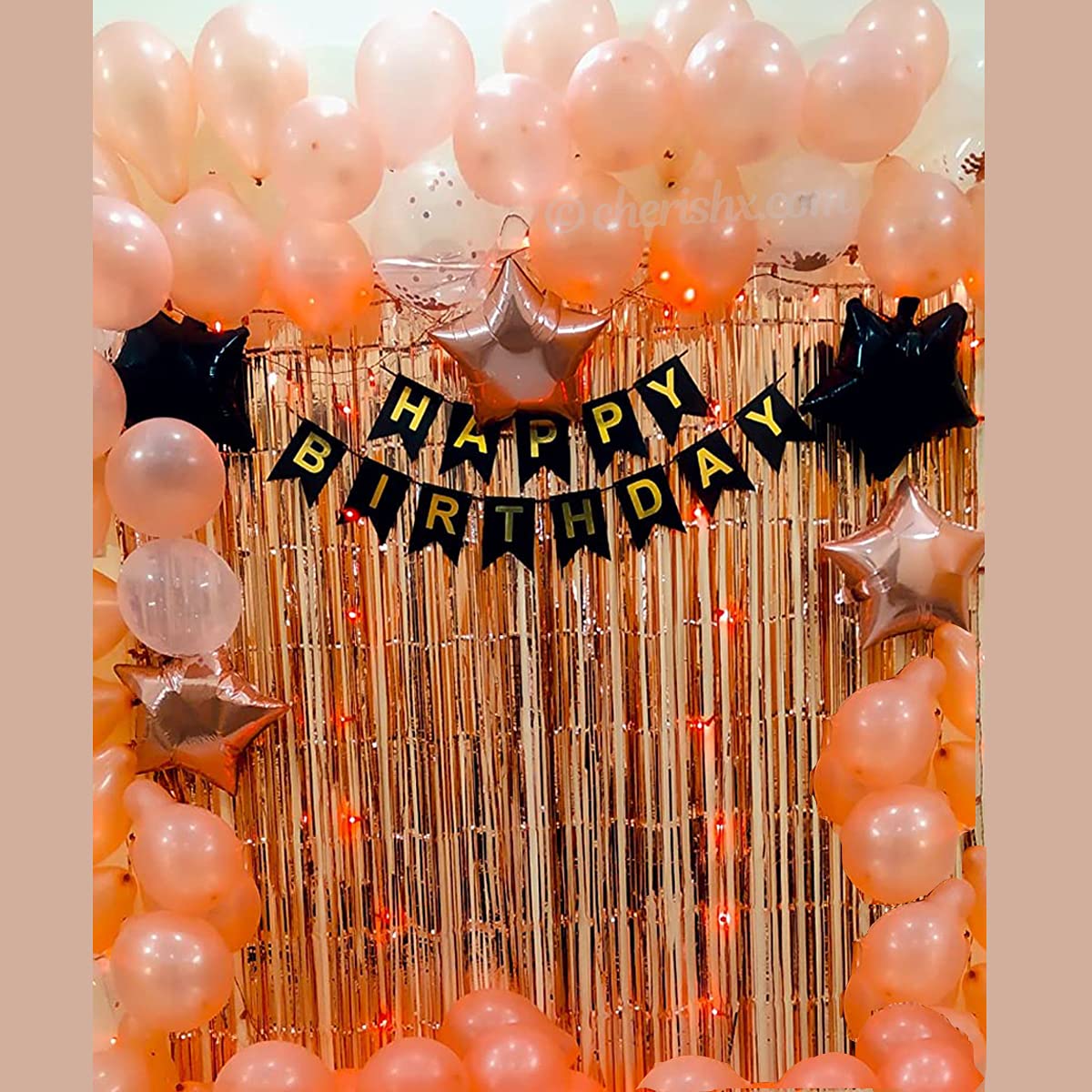 Happy Birthday Rosegold 64 Pcs Balloons Decoration Kit – FrillX