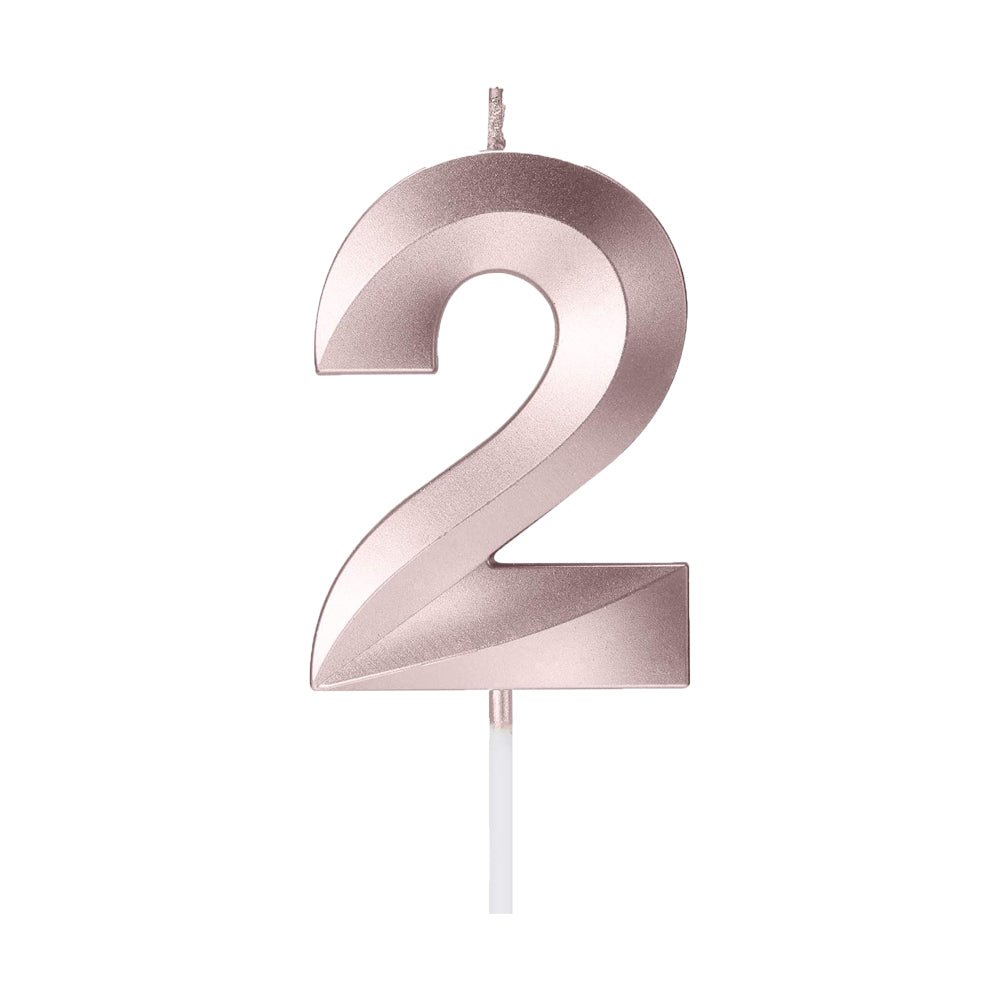 Rosegold Numeral Birthday Candles - Used for Cake Decoration on Birthday Parties and Wedding Anniversary Celebration freeshipping - CherishX Partystore