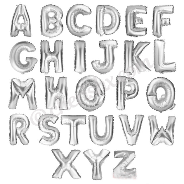 Alphabet Silver Color Foil Balloon 32 Inch Letters freeshipping