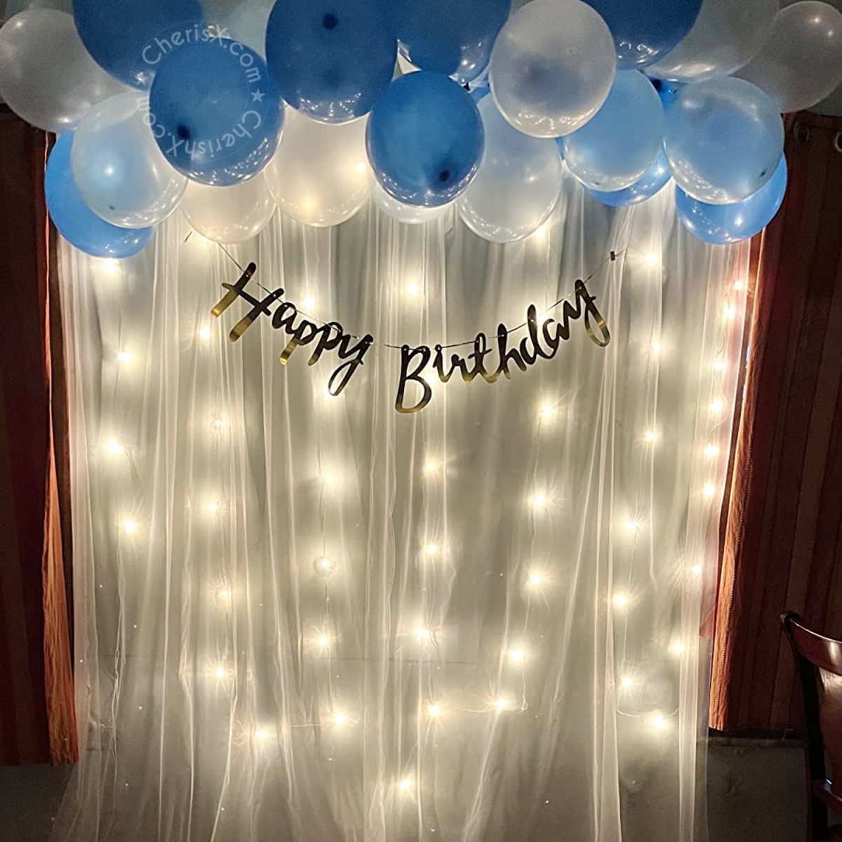 Happy Birthday Deoctation White & Blue - 24 Pcs items - Birthday Decorations  – FrillX