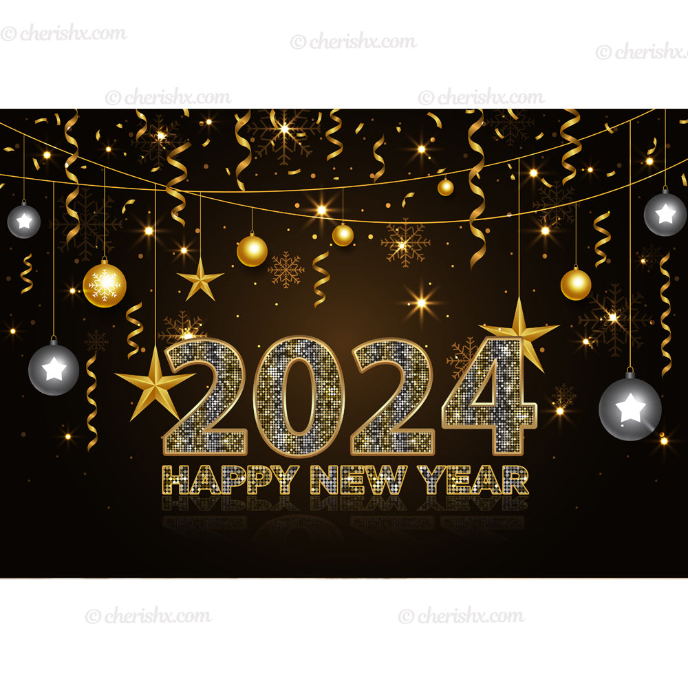 2024 Backdrop for New Year Party - Flex banner