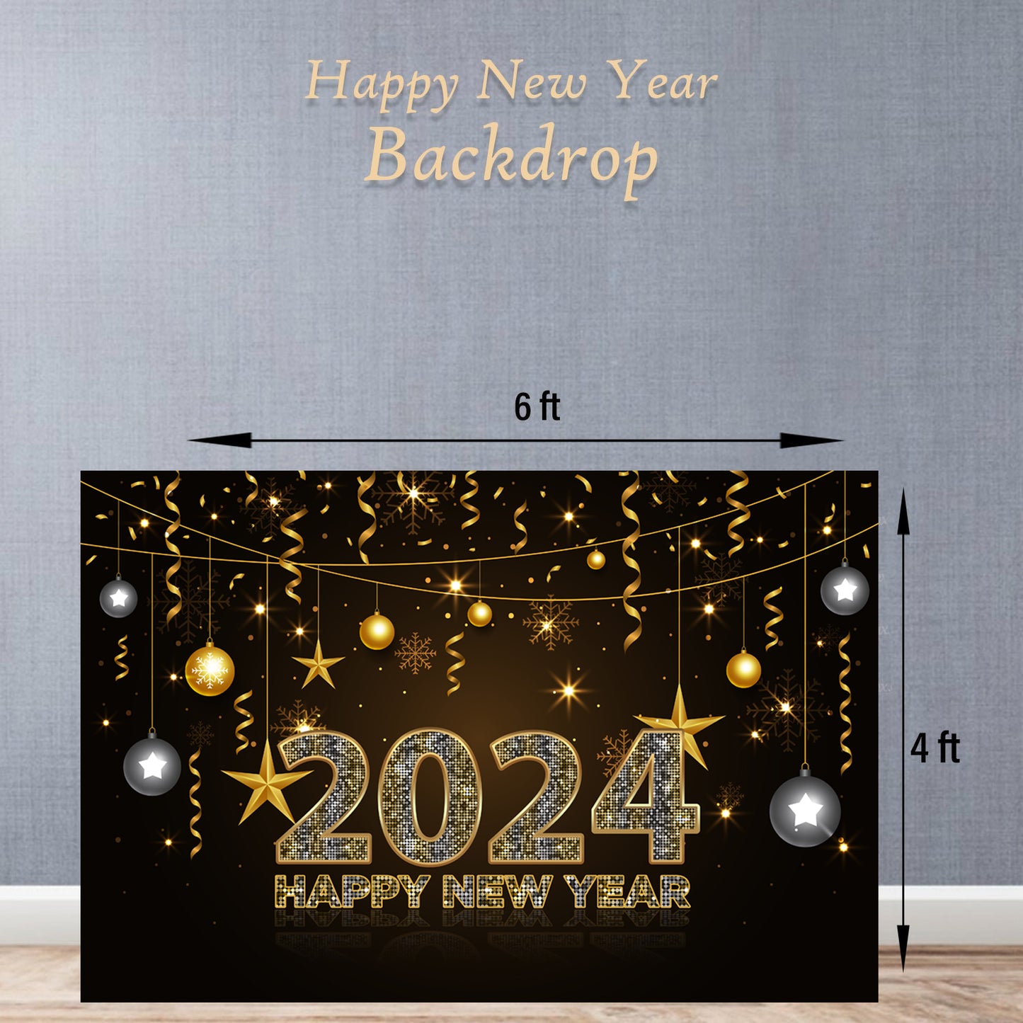 2024 Backdrop for New Year Party - Flex banner