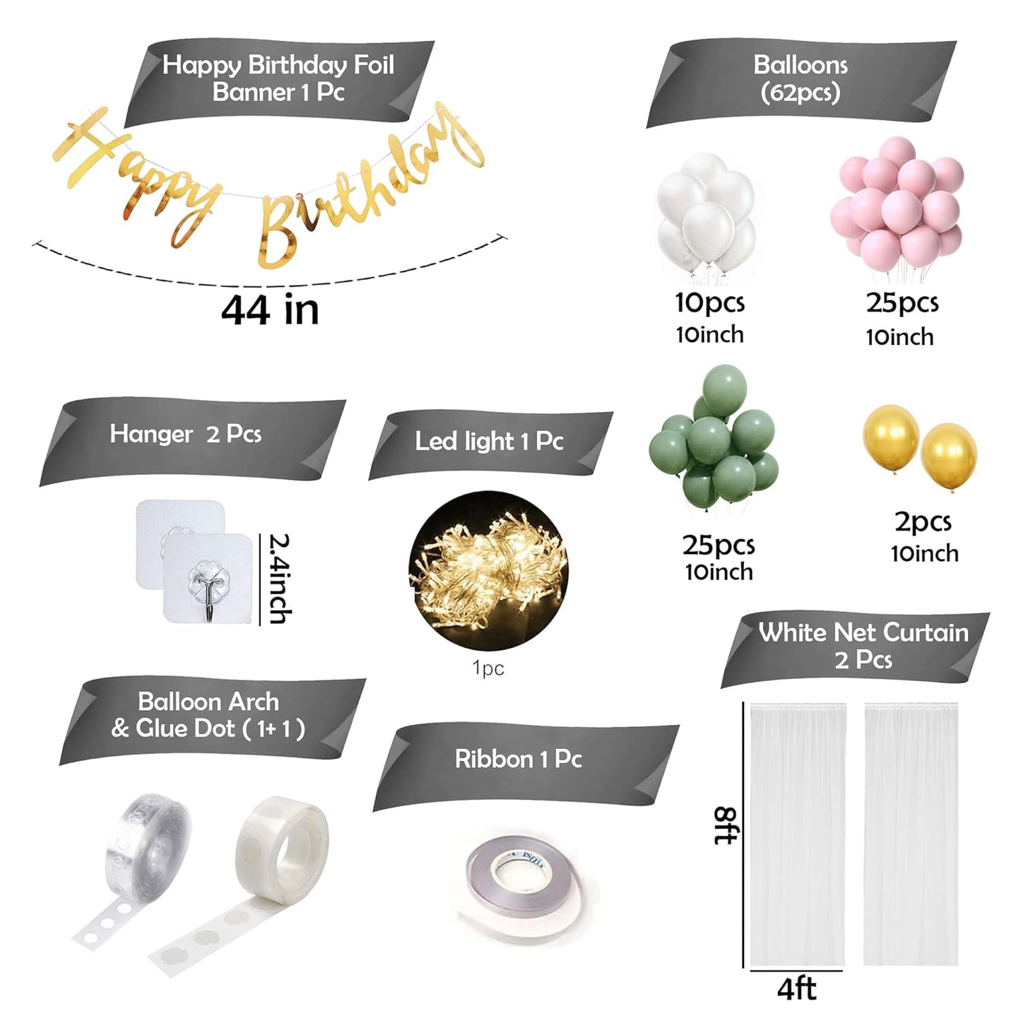 Birthday Decoration Items - 71Pcs Birthday Decoration Kit
