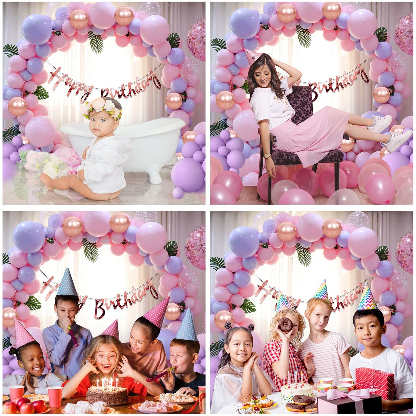 Birthday Decoration Items For Girls - 60Pcs Balloons for Birthday Decorations