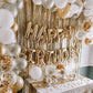 Set of 60 Pcs Happy Birthday Decoration Kit Combo - Gold Happy Birthday