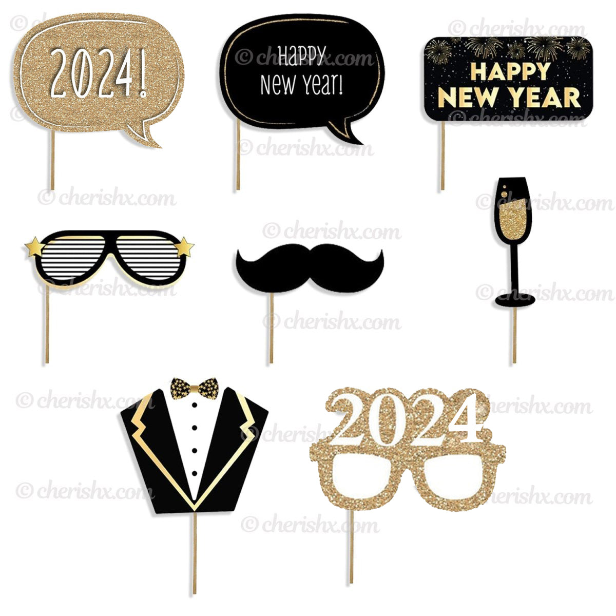 New Year Photo Booth Party Props