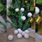 Thermocol Ball Christmas Tree Decorations Hanging - 6 Pcs