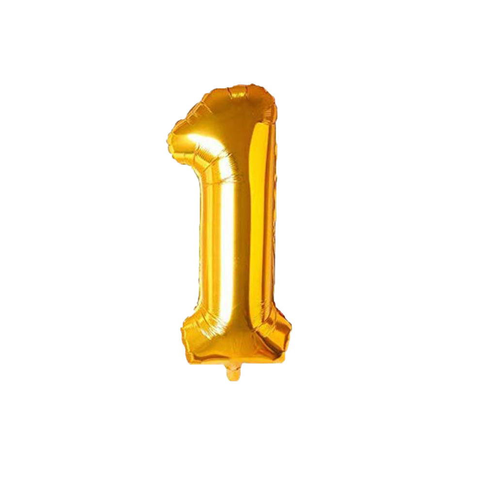 Number Foil Balloon Golden Colour 16 Inch Golden- 0 Digit