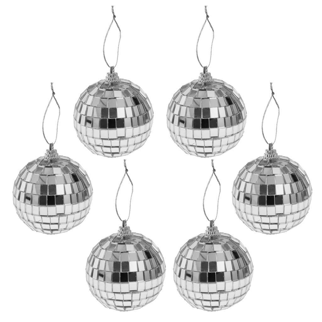 Mirror Balls Christmas Tree Decoration or Party Decoration - 6 Pieces