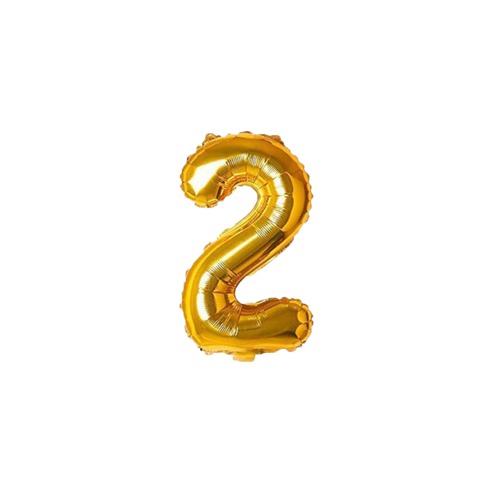 Number Foil Balloon Golden Colour 16 Inch Golden- 0 Digit