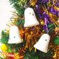 Thermocol Bell Christmas Tree Decorations Hanging - 6 Pcs