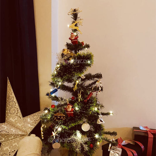 3FT Christmas Non Pine Tree- 28 Pcs DIY Combo- Green Color- Christmas Tree Decoration Items - CherishX Partystore