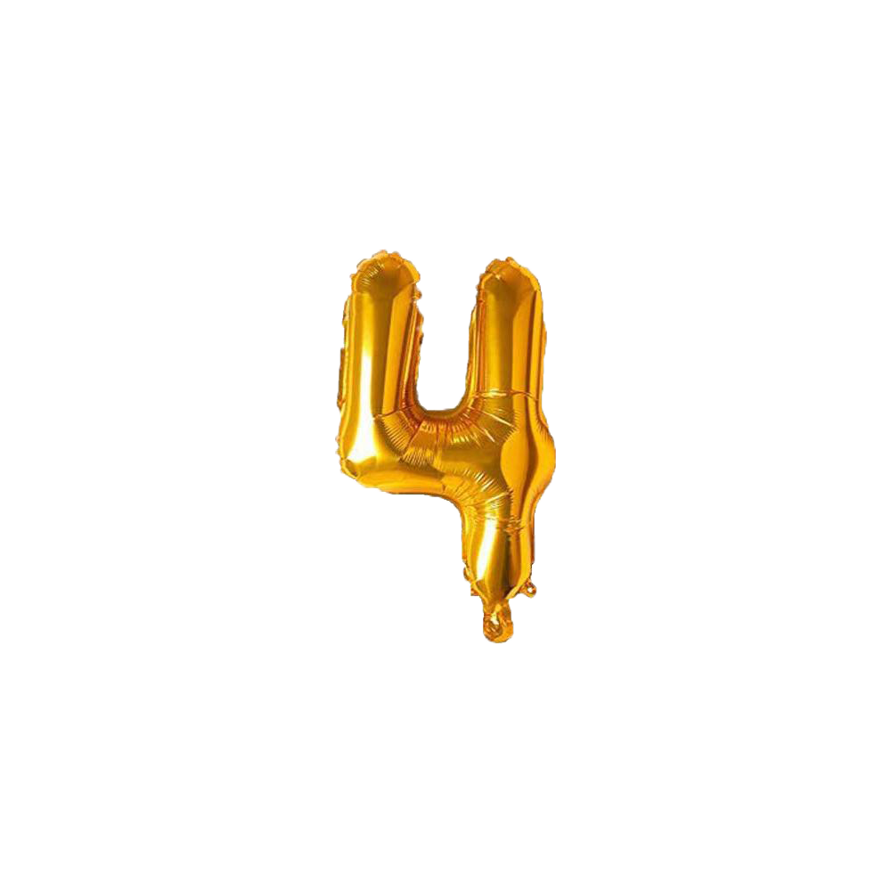 Number Foil Balloon Golden Colour 16 Inch Golden- 0 Digit