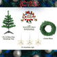 4FT Christmas Non Pine Tree- 27 Pcs Combo with Ornaments-Green Color- Christmas Tree Decoration Kit - CherishX Partystore