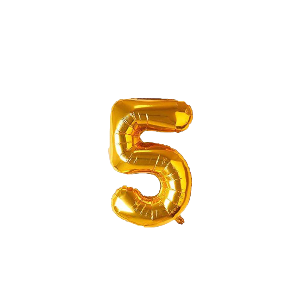 Number Foil Balloon Golden Colour 16 Inch Golden- 0 Digit