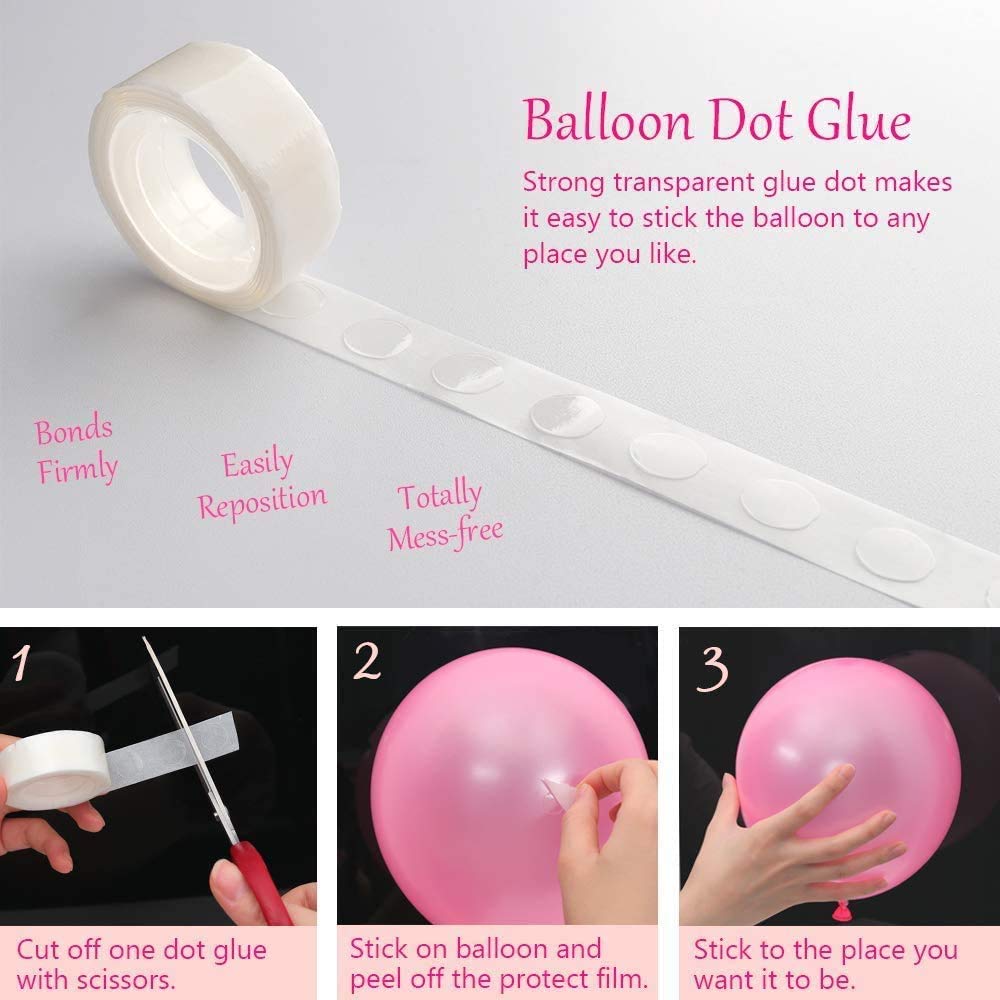 Generic Balloon Glue Dots, Strip, In a Pack