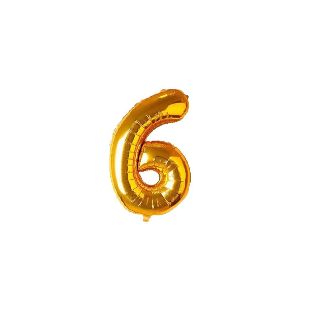 Number Foil Balloon Golden Colour 16 Inch Golden- 0 Digit