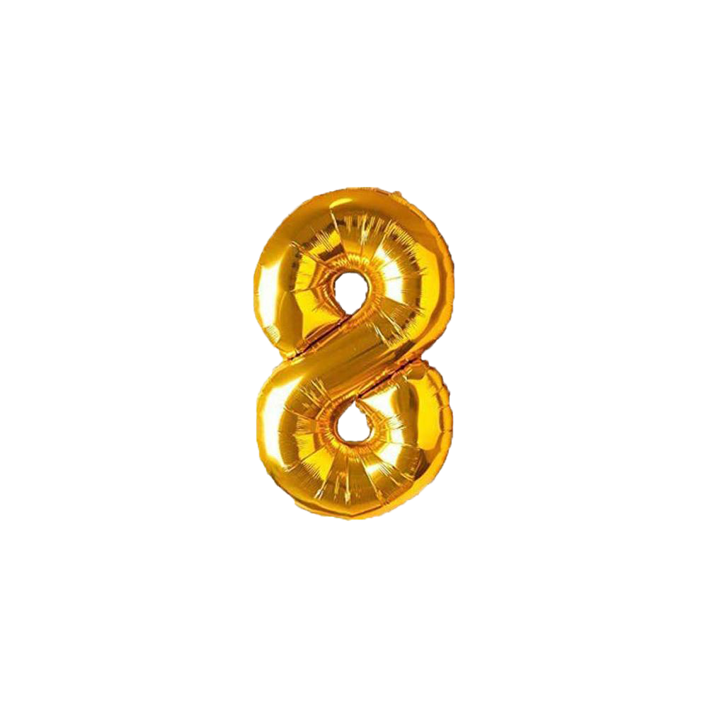 Number Foil Balloon Golden Colour 16 Inch Golden- 0 Digit