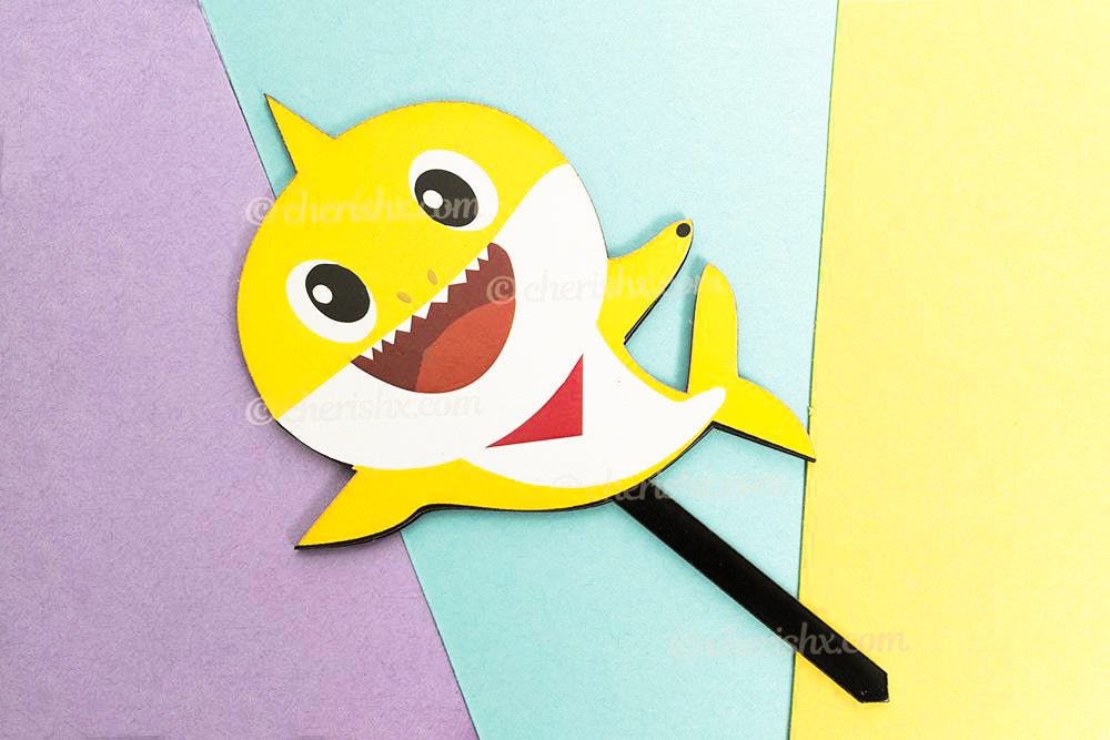 Baby Shark theme Cake Toppers for Kids Happy Birthday Cake Topper, Cupcake Toppers For Kids Boy Special Decorations Item - CherishX Partystore