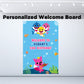 Baby Shark Theme Personalized Welcome Board for Kids Birthday - Welcome Door - CherishX Partystore