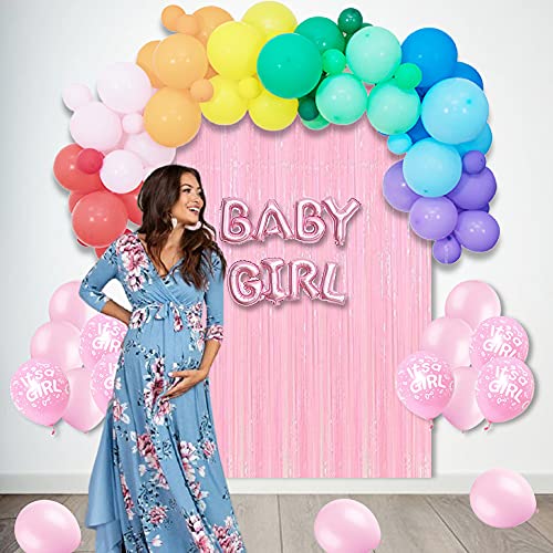 Baby Shower for Girl Decoration items - 54 Pcs Combo - for Welcome Baby, Gender reveal Party, maternity shoot - CherishX Partystore