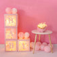Baby Surprise Transparent Cube Balloon Boxes Decoration-Pack of 33 Pcs- Multicolor Pastel Balloons with LED - CherishX Partystore