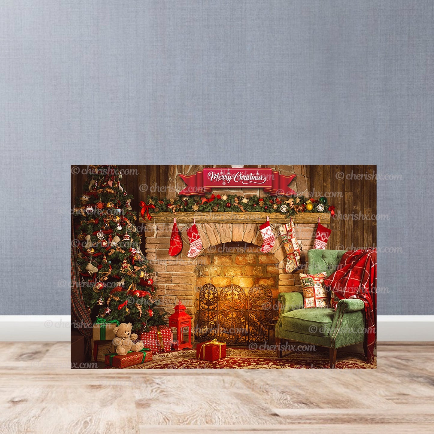 Backdrop for Christmas Party - Flex banner - CherishX Partystore