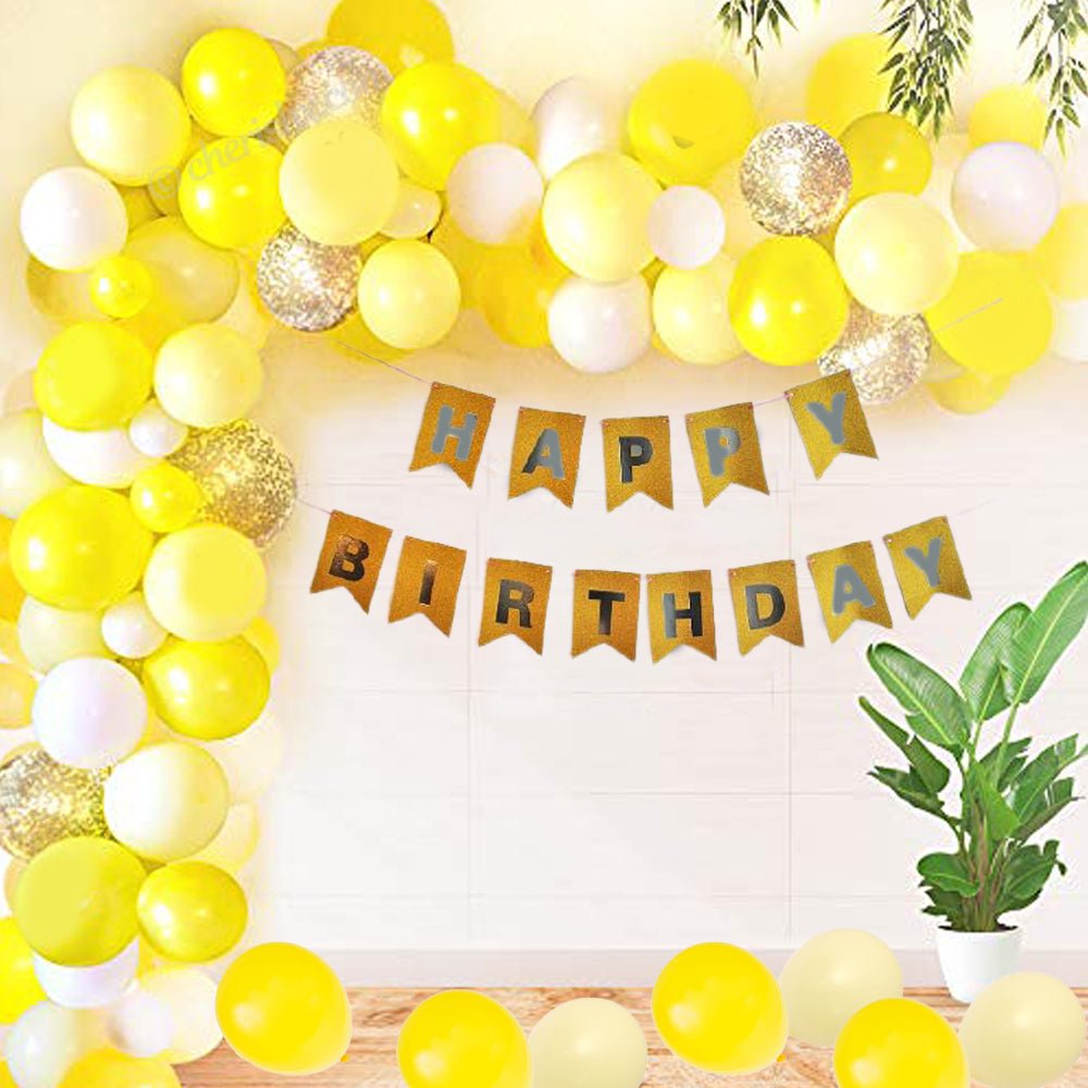 Bee Theme Birthday Party Decorations - Pack of 67 Pcs - Banner, Pastel, Latex, Confetti Balloon for Birthday Wall Decoration - CherishX Partystore