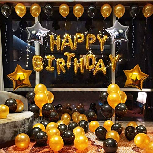 Black and Gold Birthday Decorations Black and Gold birthday theme  decorations for 18th, 21st, 30th, 40th and 80th birthday. – FrillX