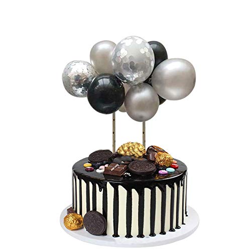 Black Balloon Cake Topper, Cupcake Toppers For All Occasions Special Decorations Item - CherishX Partystore