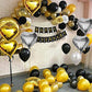 Black & Golden Balloon Decoration for Anniversary - 48 Pcs Combo - Happy Anniversary Banner, Heart Foil Balloon for 1st, 5th, 25th Room Decoration, Wedding Anniversary - CherishX Partystore