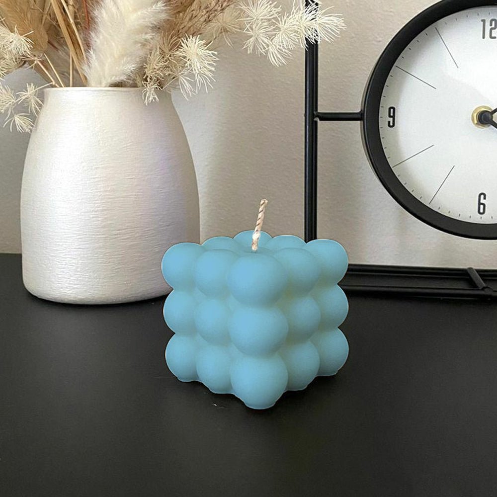 Blue 100% Soy Wax Cloud Bubble Cube Candle, Candles for Home Decoration | Diwali Candles | Birthday Candles - CherishX Partystore