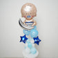 Blue Baby Shower Decorations For Home - Pack of 20 Pcs - Baby Boy Face Foil, Balloon Stand, Pastel & Latex Balloons Welcome Baby Decoration - CherishX Partystore