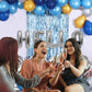 Blue New Year Decoration Items 2022 - Pack of 47 Pcs - Hello & 2022 Foil , Whiskey & Metallic Balloons for Room Decoration - CherishX Partystore