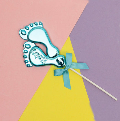 Blue & Pink Feet Cake Topper Baby Shower Welcome Home New Party Boy Ready to Pop - CherishX Partystore