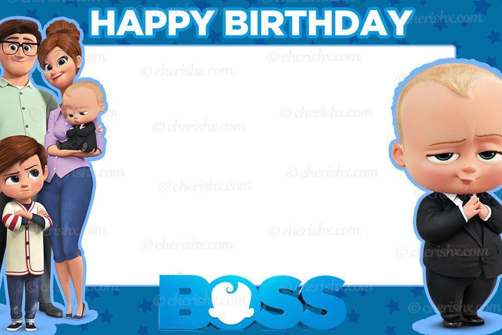 Boss Baby Theme Kids Happy Birthday Photobooth Frame - CherishX Partystore